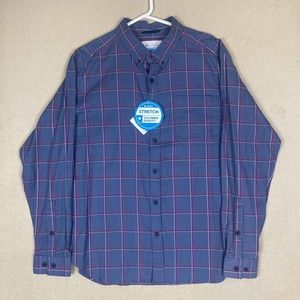 Columbia Shirt Adult Large Blue Plaid Outdoor Fishing Hiking Mens NW